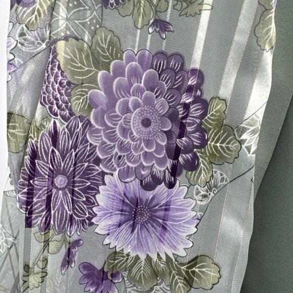 Vintage R&M Richards Dress set Purple&green 2 Piece Set With Necklace Sz 12P NWT - Picture 7 of 10